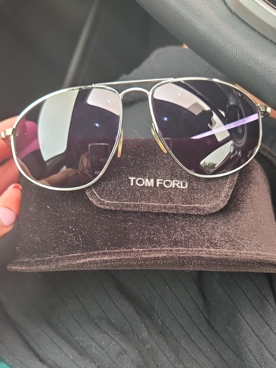 Tom Ford Other - Men Tom Ford Silver Frame Aviator Sunglasses with Dark Lenses